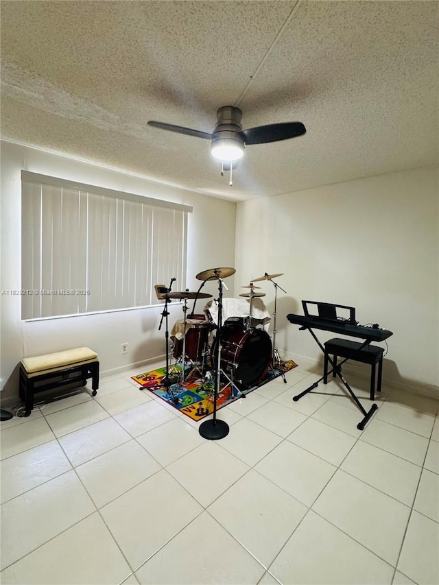 2304 Lucaya Ln Unit J1, Coconut Creek, FL 33066 - recreation room featuring ceiling fan and tile patterned flooring
