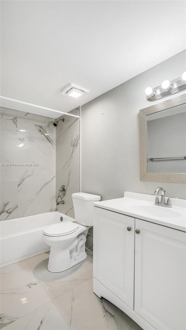 17901 NW 68th Ave Unit Q102, Hialeah, FL 33015 - bathroom featuring vanity, marble look tile flooring, and a combined bath / shower with marble appearance