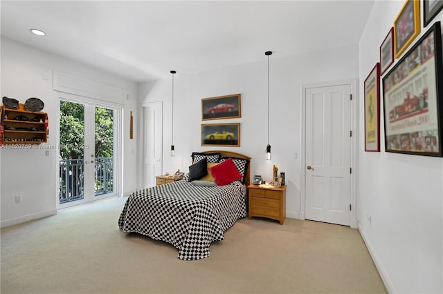 180 Solano Prado, Coral Gables, FL 33156 - bedroom featuring light colored carpet, access to outside, and recessed lighting