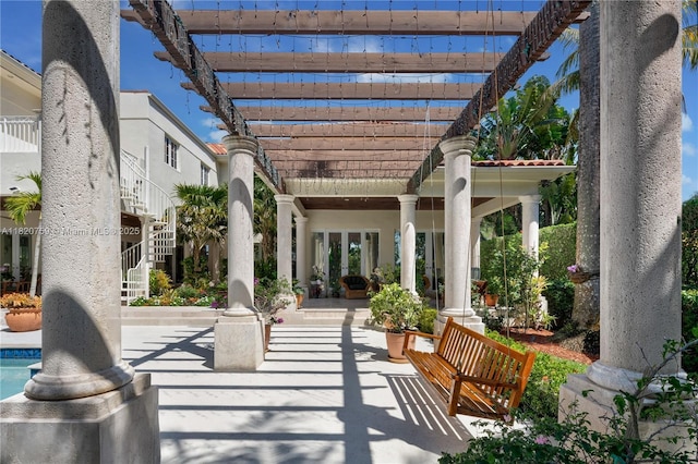 180 Solano Prado, Coral Gables, FL 33156 - view of patio / terrace featuring a pergola