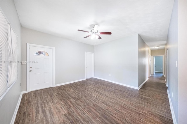 6428 Plunkett St, Hollywood, FL 33023 - empty room with dark wood finished floors and ceiling fan