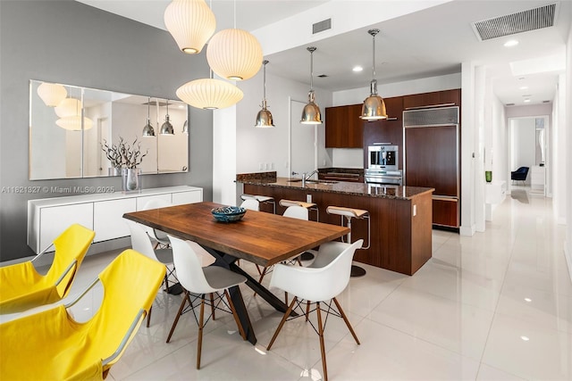 15901 Collins Ave Unit 3302, Sunny Isles Beach, FL 33160 - dining room featuring light tile patterned floors and recessed lighting