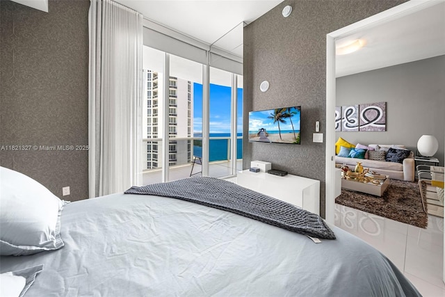 15901 Collins Ave Unit 3302, Sunny Isles Beach, FL 33160 - tiled bedroom featuring a textured wall