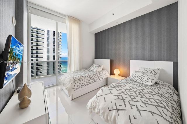 15901 Collins Ave Unit 3302, Sunny Isles Beach, FL 33160 - tiled bedroom with a water view