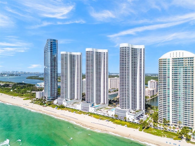 15901 Collins Ave Unit 3302, Sunny Isles Beach, FL 33160 - view of property with view of water and beach and a view of skyline