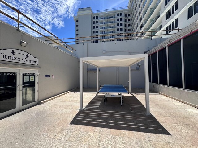 19201 N Collins Ave Unit 826, Sunny Isles Beach, FL 33160 - view of patio / terrace with french doors