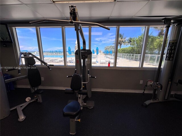 19201 N Collins Ave Unit 826, Sunny Isles Beach, FL 33160 - exercise room featuring baseboards