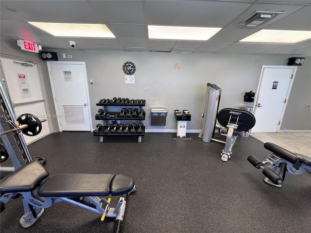19201 N Collins Ave Unit 826, Sunny Isles Beach, FL 33160 - gym featuring a paneled ceiling