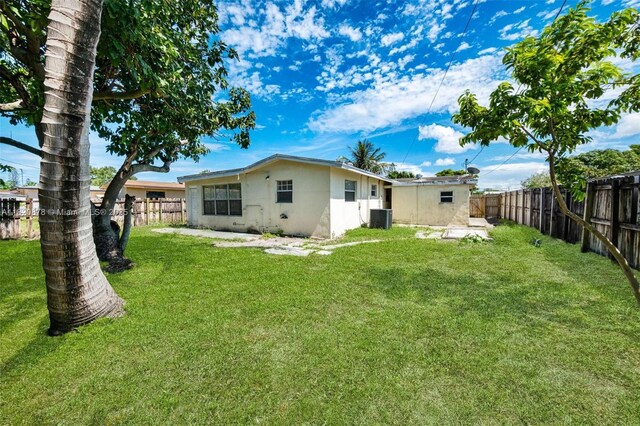 7771 Simms St, Hollywood, FL 33024 - rear view of house featuring a fenced backyard and stucco siding