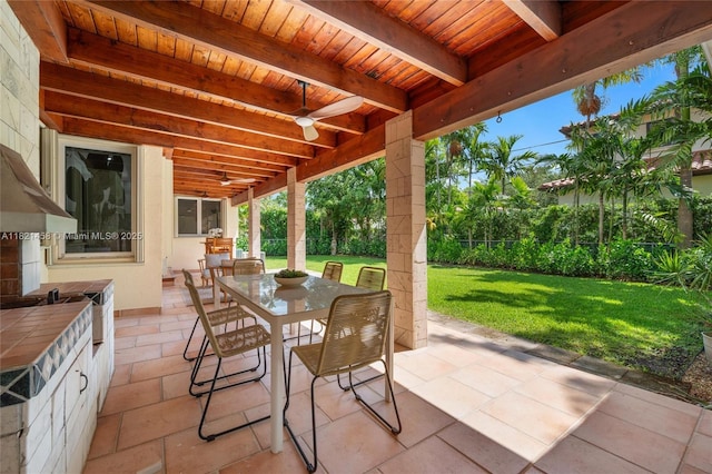5211 Granada Blvd, Coral Gables, FL 33146 - view of patio with ceiling fan and outdoor dining area
