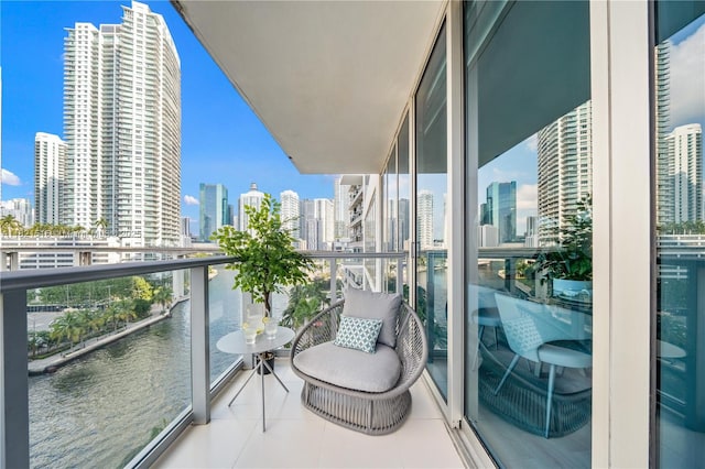 185 SW 7th St Unit 803, Miami, FL 33130 - balcony with a view of skyline and a water view