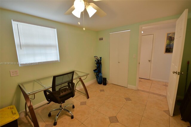 5815 S Farragut Dr, Hollywood, FL 33021 - office space featuring ceiling fan and light tile patterned floors