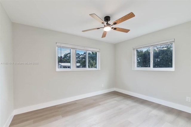 4521 SW 25th Ter, Dania Beach, FL 33312 - spare room with plenty of natural light, light wood-type flooring, and a ceiling fan