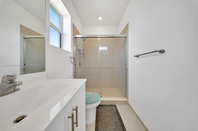 2699 SE 19th St, Homestead, FL 33035 - full bathroom featuring a shower stall, vanity, and tile patterned flooring