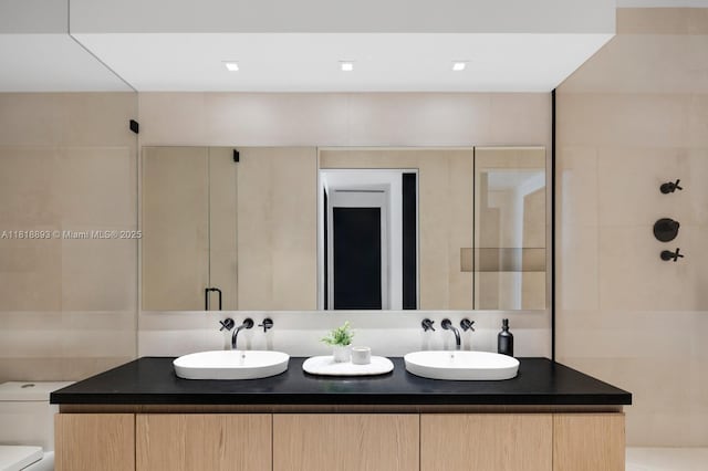 11 Island Ave Unit Ph2, Miami Beach, FL 33139 - full bathroom with double vanity and a walk in shower