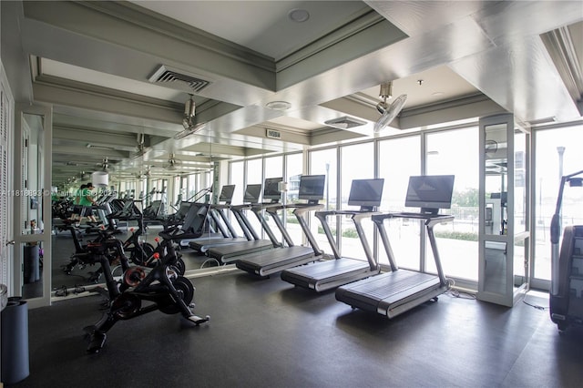 11 Island Ave Unit Ph2, Miami Beach, FL 33139 - gym with plenty of natural light and a wall of windows