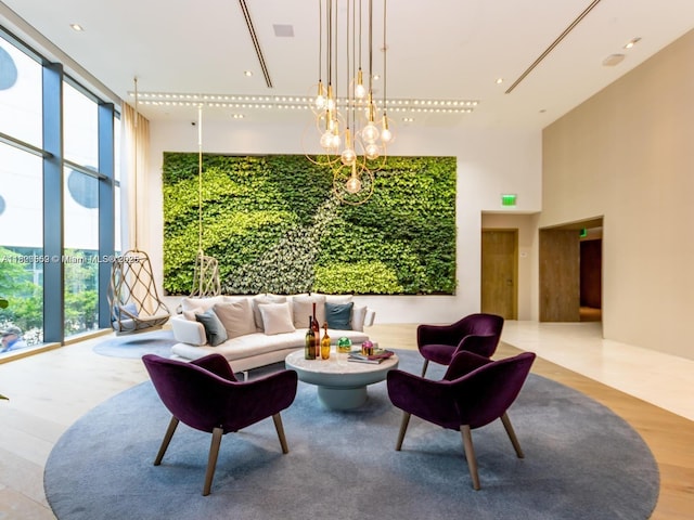 650 NE 32nd St Unit 1904, Miami, FL 33137 - community lobby with a towering ceiling and expansive windows