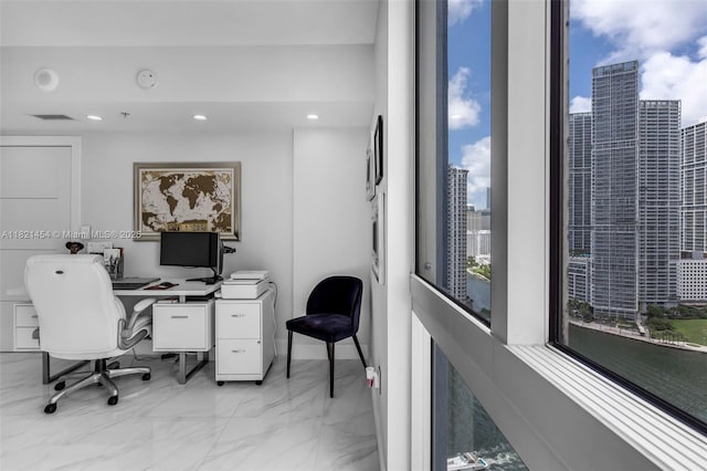 325 S Biscayne Blvd Unit 2515, Miami, FL 33131 - office space with light marble finish floors and recessed lighting