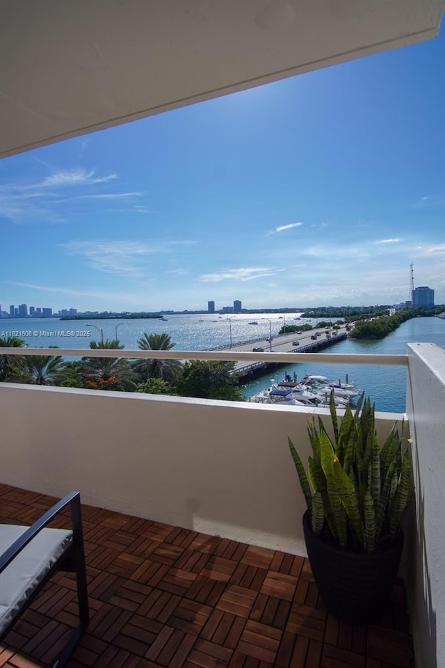 7904 W Dr Unit 501, North Bay Village, FL 33141 - balcony with a water view and a view of city