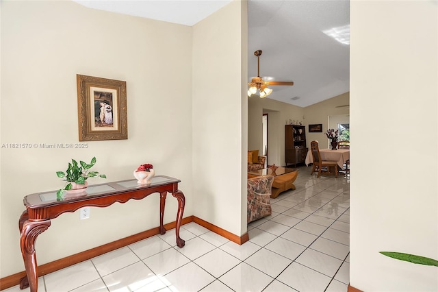 18033 SW 137th Ct, Miami, FL 33177 - hall with vaulted ceiling and light tile patterned flooring