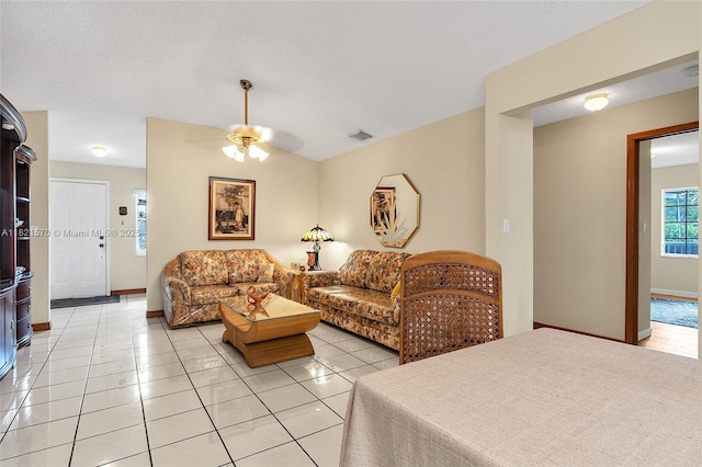 18033 SW 137th Ct, Miami, FL 33177 - living area with a ceiling fan and light tile patterned flooring
