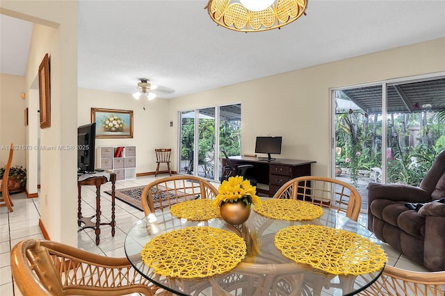 18033 SW 137th Ct, Miami, FL 33177 - dining room featuring healthy amount of natural light, light tile patterned flooring, and ceiling fan