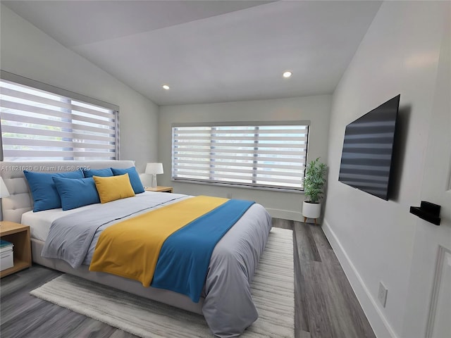 240 SW 55th Ave, Miami, FL 33134 - bedroom featuring wood finished floors, recessed lighting, and lofted ceiling