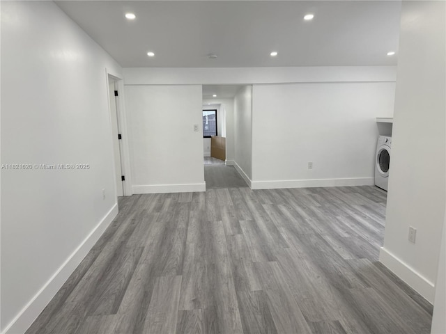 240 SW 55th Ave, Miami, FL 33134 - empty room with washer / clothes dryer, wood finished floors, and recessed lighting