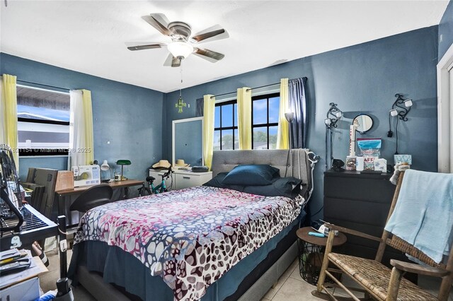2041 Arcadia Dr, Miramar, FL 33023 - bedroom featuring tile patterned flooring and a ceiling fan