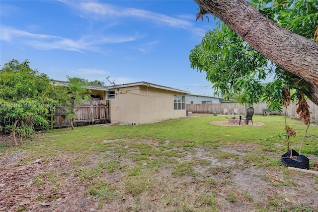 2041 Arcadia Dr, Miramar, FL 33023 - fenced backyard featuring an outdoor fire pit