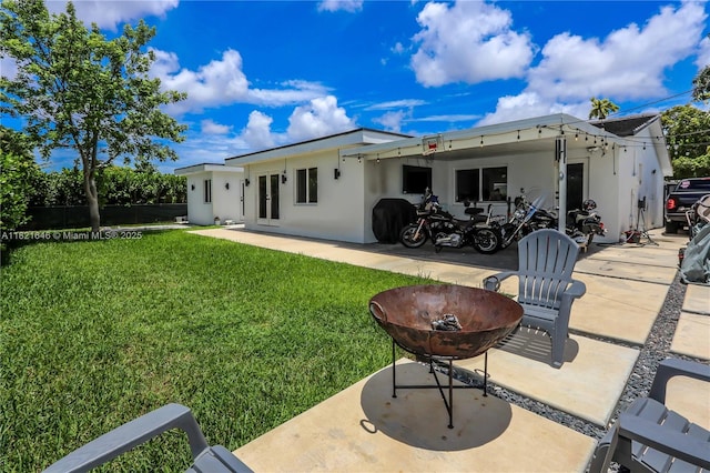 9627 SW 18th Ter, Miami, FL 33165 - back of house featuring french doors, stucco siding, and a patio area