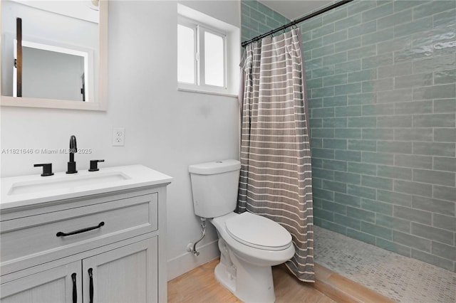 9627 SW 18th Ter, Miami, FL 33165 - full bath with vanity, a tile shower, and wood finished floors