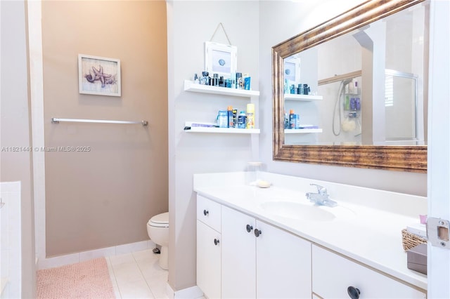 15285 SW 30th Ter, Miami, FL 33185 - bathroom with vanity, tile patterned flooring, and a shower with shower door