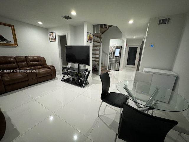 6315 SW 138th Ct Unit 6315-4, Miami, FL 33183 - living area with recessed lighting, stairway, and light tile patterned floors