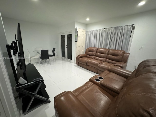 6315 SW 138th Ct Unit 6315-4, Miami, FL 33183 - living area featuring french doors, recessed lighting, and tile patterned flooring