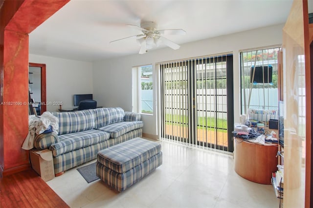 5959 SW 16th Ter, West Miami, FL 33155 - living room with a ceiling fan