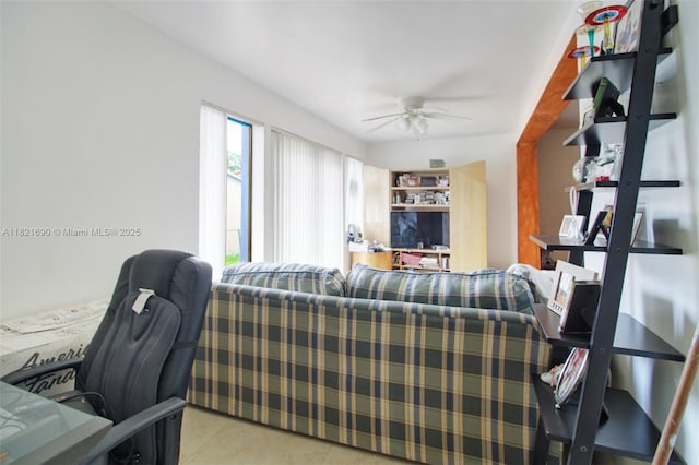 5959 SW 16th Ter, West Miami, FL 33155 - living room featuring ceiling fan and tile patterned flooring