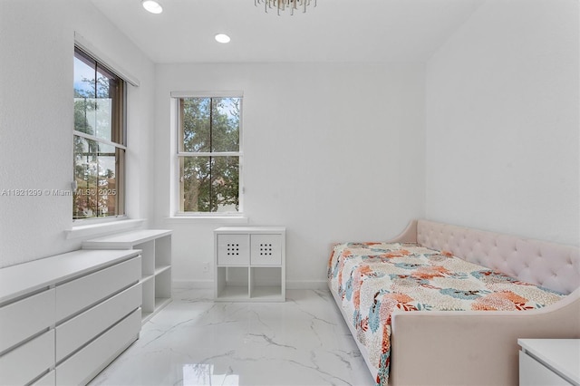 1382 Harbor Vw W, Hollywood, FL 33019 - bedroom featuring marble finish floors and recessed lighting