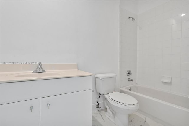1382 Harbor Vw W, Hollywood, FL 33019 - bathroom with vanity, bathing tub / shower combination, and marble look tile flooring