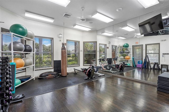 1382 Harbor Vw W, Hollywood, FL 33019 - exercise room featuring wood finished floors