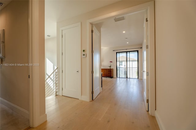 8217 NW 46th St, Doral, FL 33166 - hallway with light wood-style flooring and recessed lighting