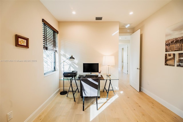 8217 NW 46th St, Doral, FL 33166 - home office with light wood-type flooring and recessed lighting