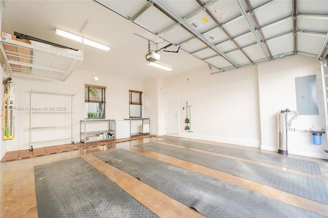 8217 NW 46th St, Doral, FL 33166 - garage featuring electric panel and a garage door opener