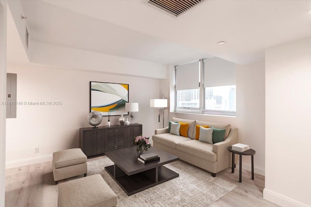 111 E Flagler St Unit 1309, Miami, FL 33131 - living area with wood finished floors and electric panel