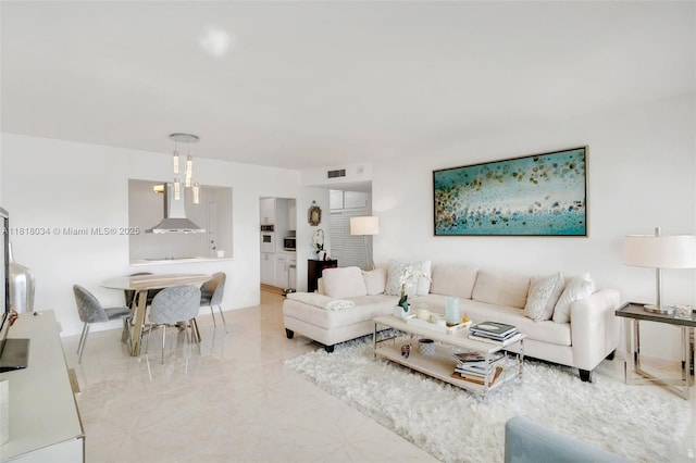 3200 NE 36th St Unit 1221, Fort Lauderdale, FL 33308 - living room with light marble finish floors
