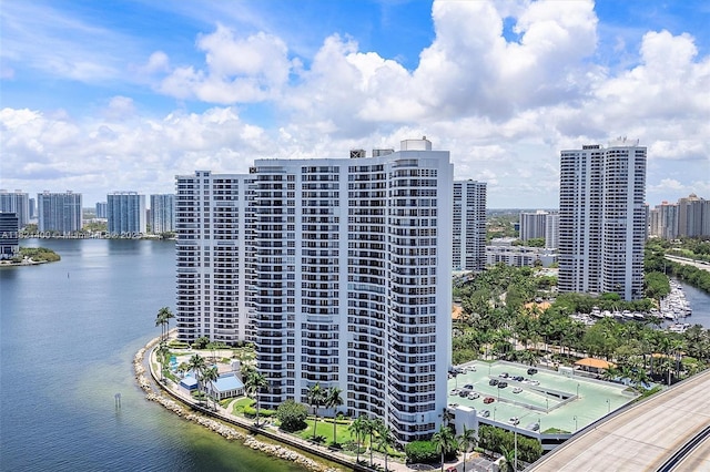 19195 NE 36th Ct Unit 1407, Aventura, FL 33180 - view of building exterior with a water view and a view of city