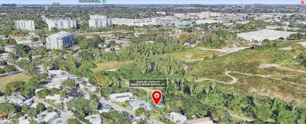 2255 NE 137th St, North Miami Beach, FL 33181 - aerial view of property's location featuring nearby urban area