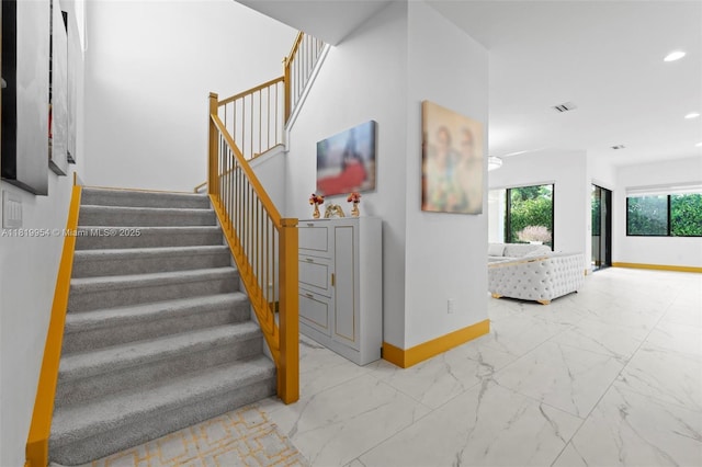 13005 Addilyn Ct, Davie, FL 33325 - stairs featuring marble finish floors and recessed lighting