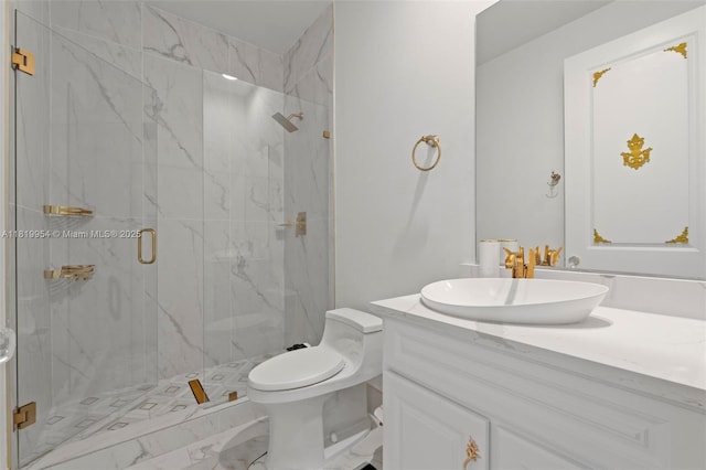 13005 Addilyn Ct, Davie, FL 33325 - full bath with marble finish floors, a marble finish shower, and vanity
