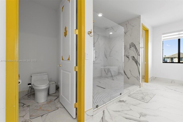 13005 Addilyn Ct, Davie, FL 33325 - bathroom featuring marble tiled flooring and a marble finish shower